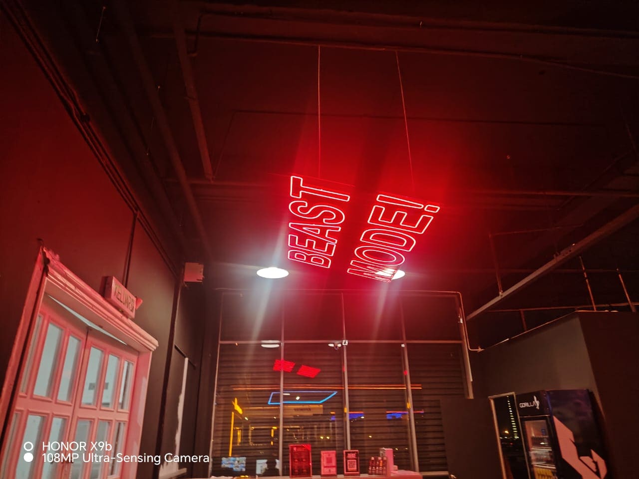 LED Neon Ceiling Signage for Fitness Center (1)